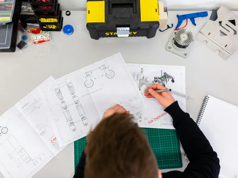 Electrician working on an electrical panel installation